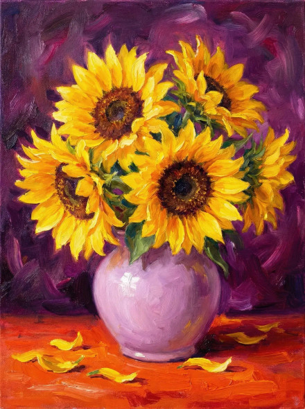 The Sunflowers’ Radiant Song (PRT-15697-120655) - Canvas Art Print - 45in X 60in