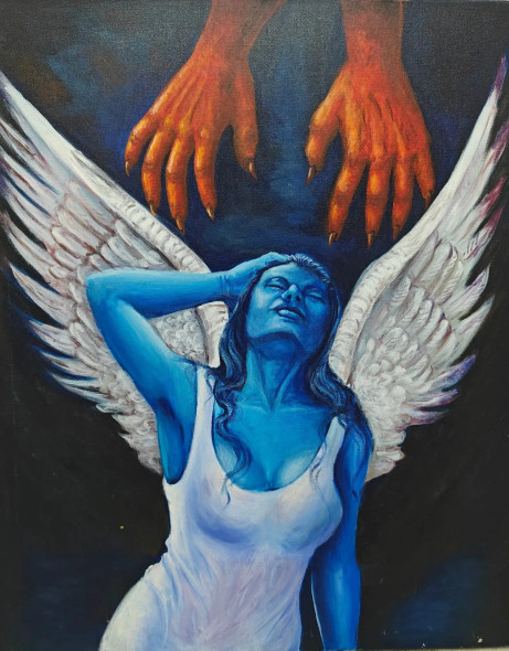 Assault On The Pure (ART-18235-120661) - Handpainted Art Painting - 24in X 30in
