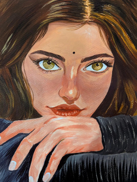 Quiet Contemplation (ART-18084-120692) - Handpainted Art Painting - 8in X 11in