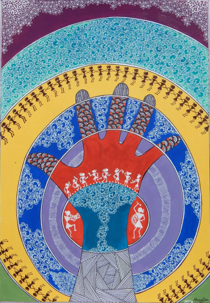 "Celebrating Life" (ART-7864-120737) - Handpainted Art Painting - 11in X 16in