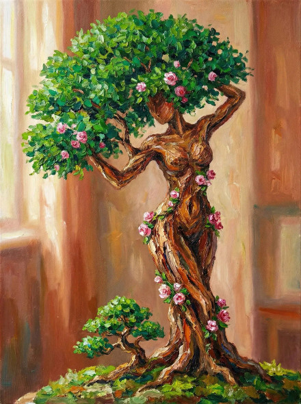 Goddess Of The Ancient Grove (PRT-15697-120840) - Canvas Art Print - 45in X 60in