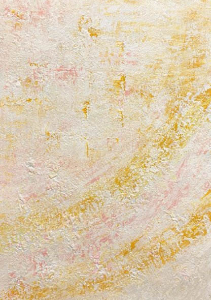 Soft Neutral Abstract Painting, Blush Pink Gold Canvas Art (ART-8156-120786) - Handpainted Art Painting - 15in X 21in