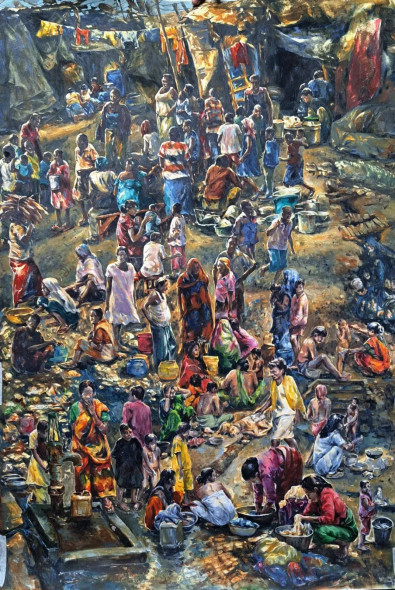 Landscape (ART-18009-120800) - Handpainted Art Painting - 30in X 44in