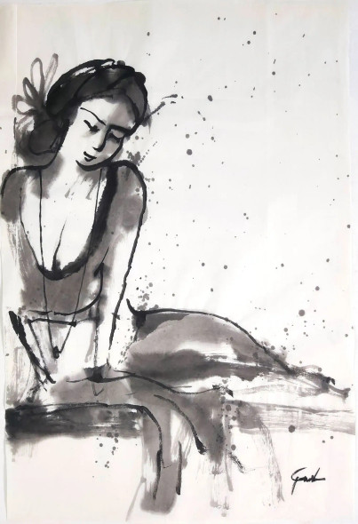ALAGI 66 (ART-6373-120830) - Handpainted Art Painting - 17in X 26in