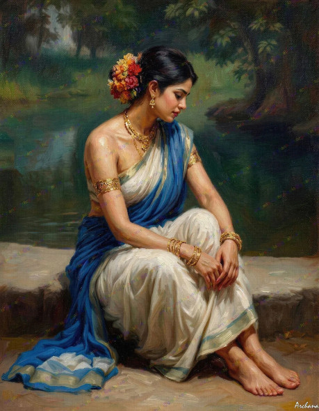 Menka - 05 (Whispers Of Stillness) (PRT-15697-120918) - Canvas Art Print - 47in X 60in