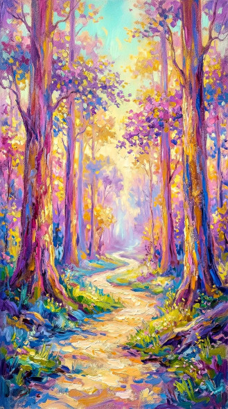 Journey Through A Painted Dream (PRT-15697-120955) - Canvas Art Print - 33in X 60in