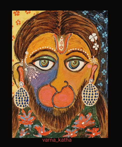 Hanuman: Urban Deva (PRT-8079-121000) - Canvas Art Print - 15in X 18in