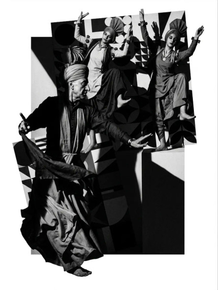 Geometric Grace / Rhythm In Monochrome (PRT-18374-120989) - Canvas Art Print - 23in X 30in