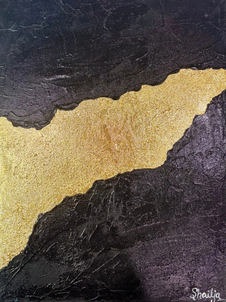 Vein Of Gold (ART-18084-121004) - Handpainted Art Painting - 12in X 16in