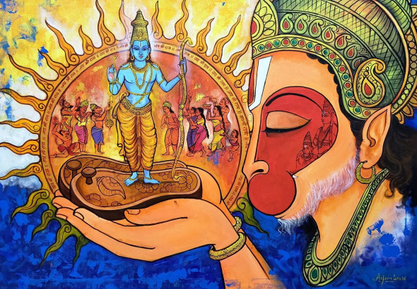 SHRADDHA (ART-82-121010) - Handpainted Art Painting - 60in X 42in