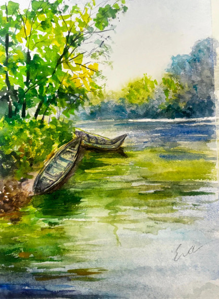 Nature Series 4 (ART-18331-120982) - Handpainted Art Painting - 8in X 11in