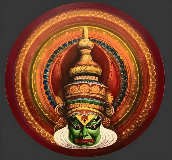 Spirit Of Kathakali (ART-18280-120977) - Handpainted Art Painting - 36in X 36in