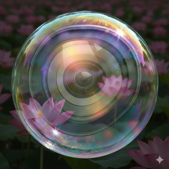 Bubbles Inner Reflection (PRT-1253-121102) - Canvas Art Print - 30in X 30in