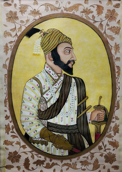 Chatrapati Shivaji Maharaj (ART-1005-121294) - Handpainted Art Painting - 24in X 36in