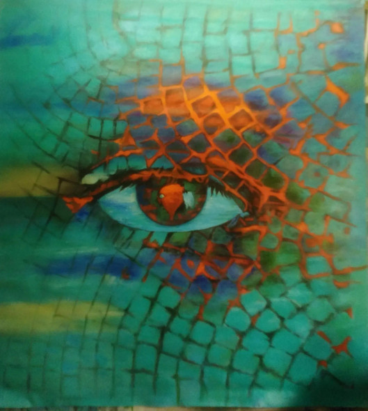 56Figure47 (ART-1005-121291) - Handpainted Art Painting - 42in X 46in