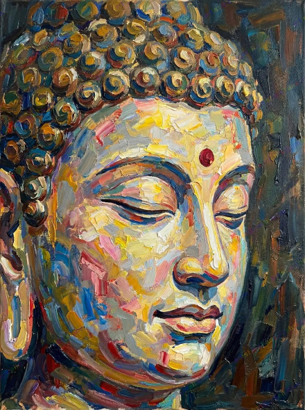 Peace Lives In Silent Awareness 02 (PRT-15697-121438) - Canvas Art Print - 45in X 60in