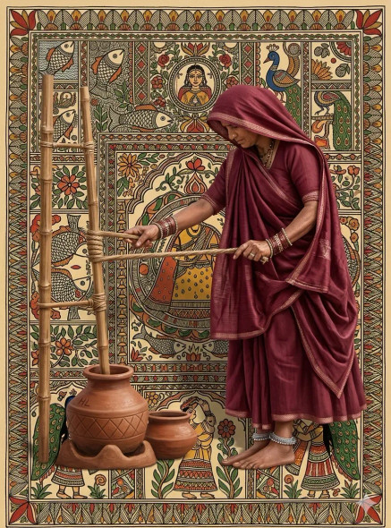 The Rhythm Of Churn 1 (PRT-18374-121424) - Canvas Art Print - 22in X 30in