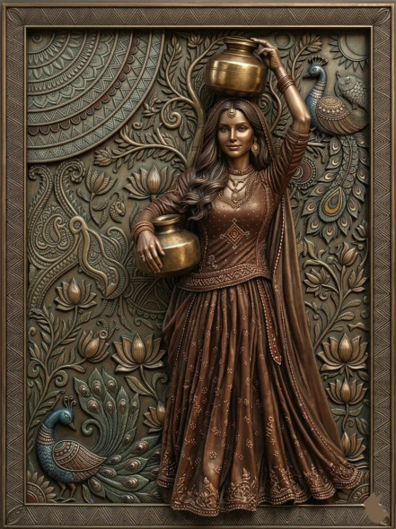The Bronze Vassel Of Tradition (PRT-18374-121427) - Canvas Art Print - 22in X 30in