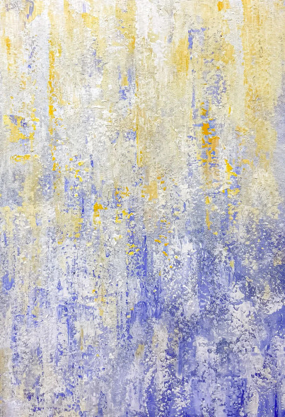 Blue Gold Textured Abstract Vertical Modern Canvas Art (ART-8156-121141) - Handpainted Art Painting - 15in X 21in