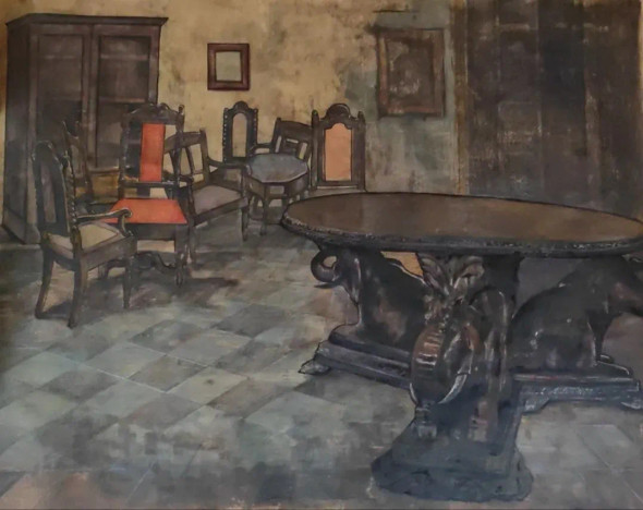 Scilence Hall (ART-7901-121497) - Handpainted Art Painting - 61in X 48in