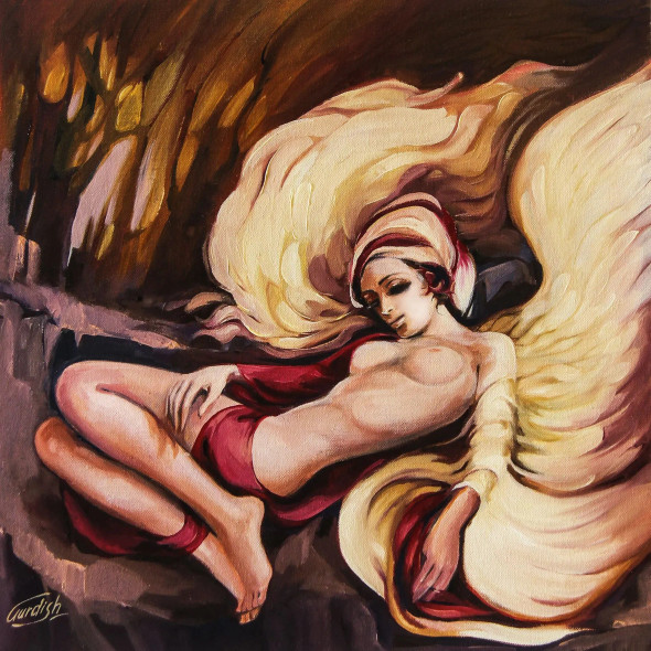 The Other Side Of Life (ART-2571-121484) - Handpainted Art Painting - 18in X 18in