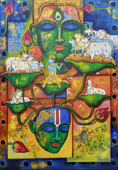 LEELA (ART-82-121471) - Handpainted Art Painting - 42in X 60in