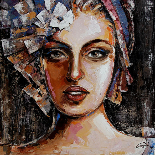 Portrait Of Madame (ART-2571-121480) - Handpainted Art Painting - 18in X 18in