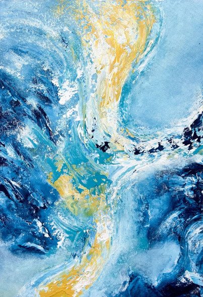 Ocean Force Abstract (PRT-8156-121504) - Canvas Art Print - 16in X 24in