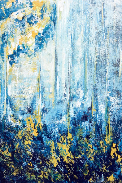 Abstract Forest Rainfall (PRT-8156-121505) - Canvas Art Print - 16in X 24in