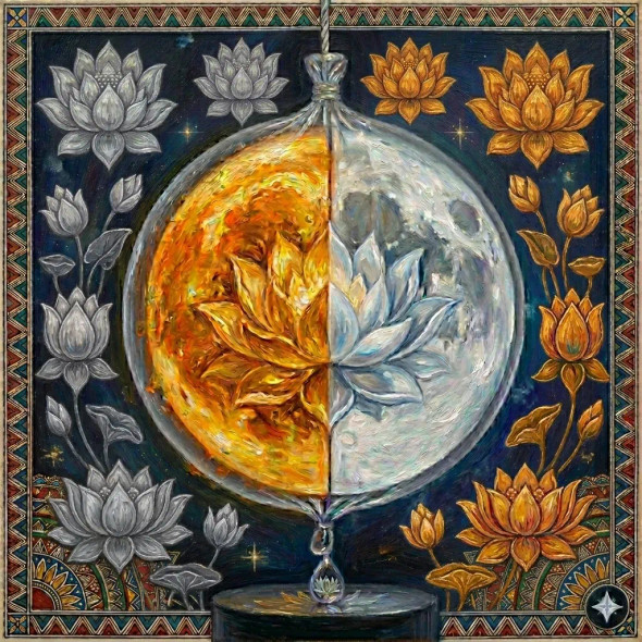 The Duality Of Existence (PRT-1253-121500) - Canvas Art Print - 30in X 30in