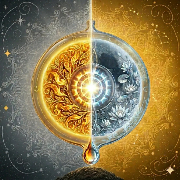 The Sun And Moon (PRT-1253-121494) - Canvas Art Print - 30in X 30in