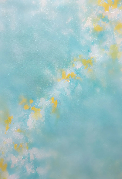 Soft Blue Abstract With Subtle Golden Texture (PRT-8156-121372) - Canvas Art Print - 16in X 24in