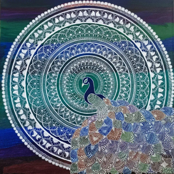 A Symphony Of Sacred Geometry And Majestic Grace (PRT-18077-121498) - Canvas Art Print - 36in X 36in