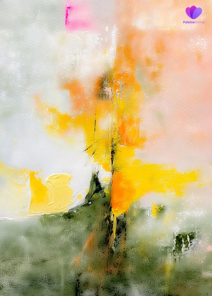 Golden Energy Abstract Modern Textured Canvas Painting (PRT-8156-121344) - Canvas Art Print - 17in X 24in