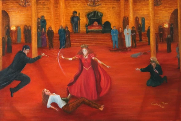 Acotar - A Court Of Thorns And Roses (ART-976-121515) - Handpainted Art Painting - 36in X 24in