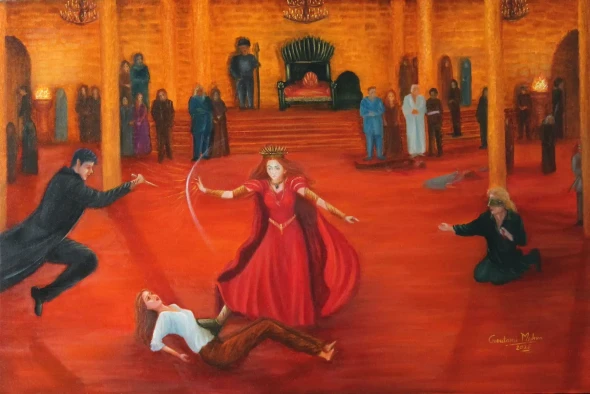 Acotar - A Court Of Thorns And Roses (ART-976-121515) - Handpainted Art Painting - 36in X 24in