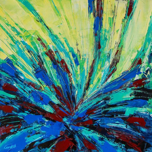 Garden Fantasies (ART-2571-121476) - Handpainted Art Painting - 18in X 18in