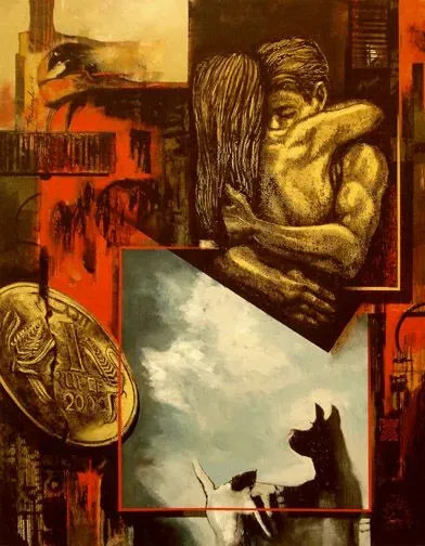 Axis Of Becoming (ART-18280-120972) - Handpainted Art Painting - 46in X 58in