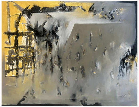 Residual Space (ART-8069-121604) - Handpainted Art Painting - 48in X 36in