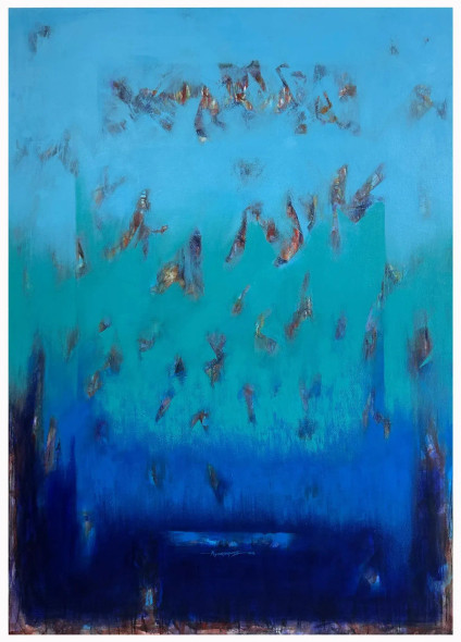 Whispers Of Butterflies (ART-8069-121601) - Handpainted Art Painting - 48in X 72in