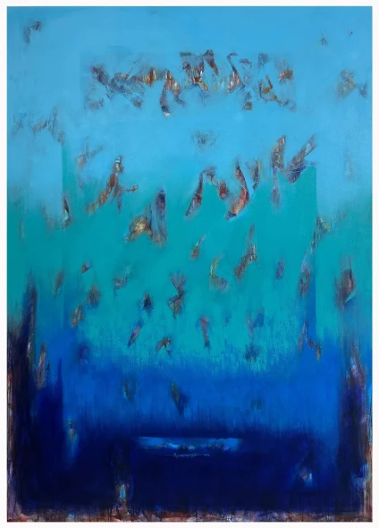 Whispers Of Butterflies (ART-8069-121601) - Handpainted Art Painting - 48in X 72in