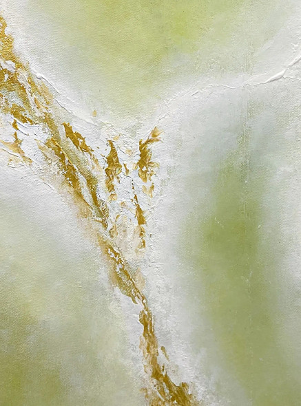Sage Gold Abstract (PRT-8156-121556) - Canvas Art Print - 18in X 24in