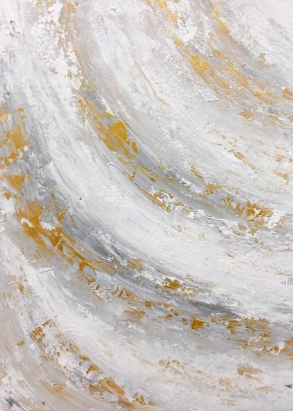 Gold Flow Abstract (PRT-8156-121553) - Canvas Art Print - 17in X 24in