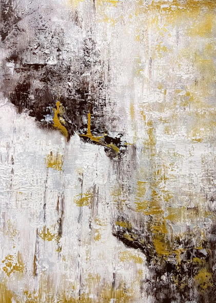 Golden Fracture (PRT-8156-121580) - Canvas Art Print - 17in X 24in