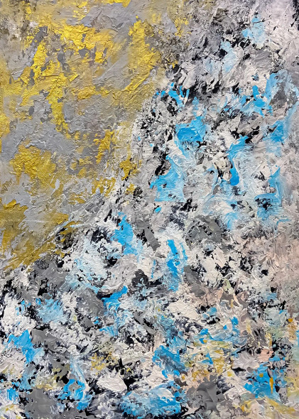 Collision Of Ice And Gold (PRT-8156-121632) - Canvas Art Print - 17in X 24in