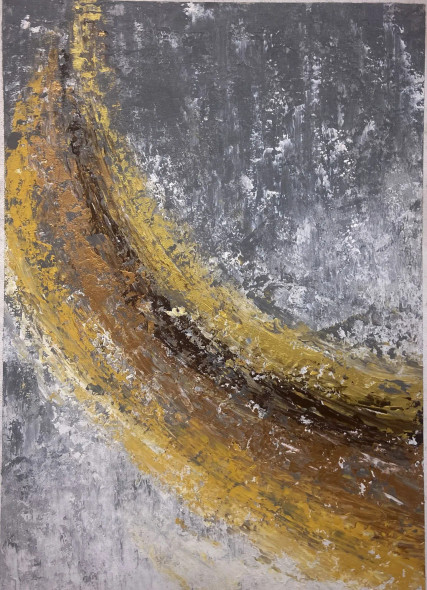Storm In Gold (PRT-8156-121689) - Canvas Art Print - 17in X 24in