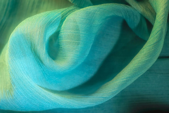Flowing Green Fabric Close-up (PRT-15842-121708) - Canvas Art Print - 36in X 24in