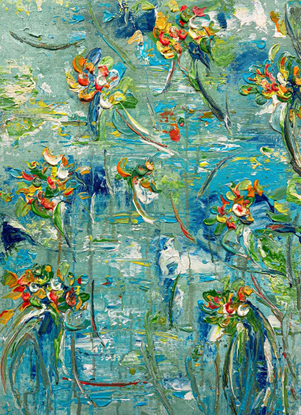 Sea Breeze Bouquet (PRT-8156-121804) - Canvas Art Print - 17in X 24in