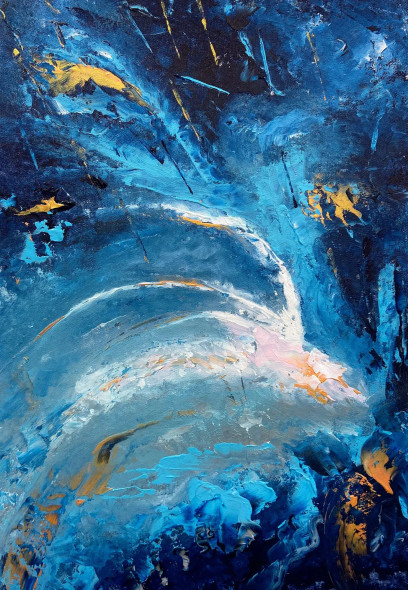 Ocean Of Midnight Light (PRT-8156-121772) - Canvas Art Print - 17in X 24in