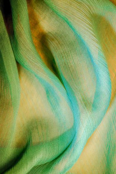 Flowing Green And Gold Fabric (PRT-15842-121706) - Canvas Art Print - 24in X 36in